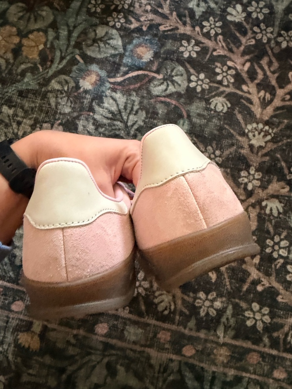 adidas Gazelle Women's Blush Pink Suede Sneakers with White Stripes - Picture 11 of 12